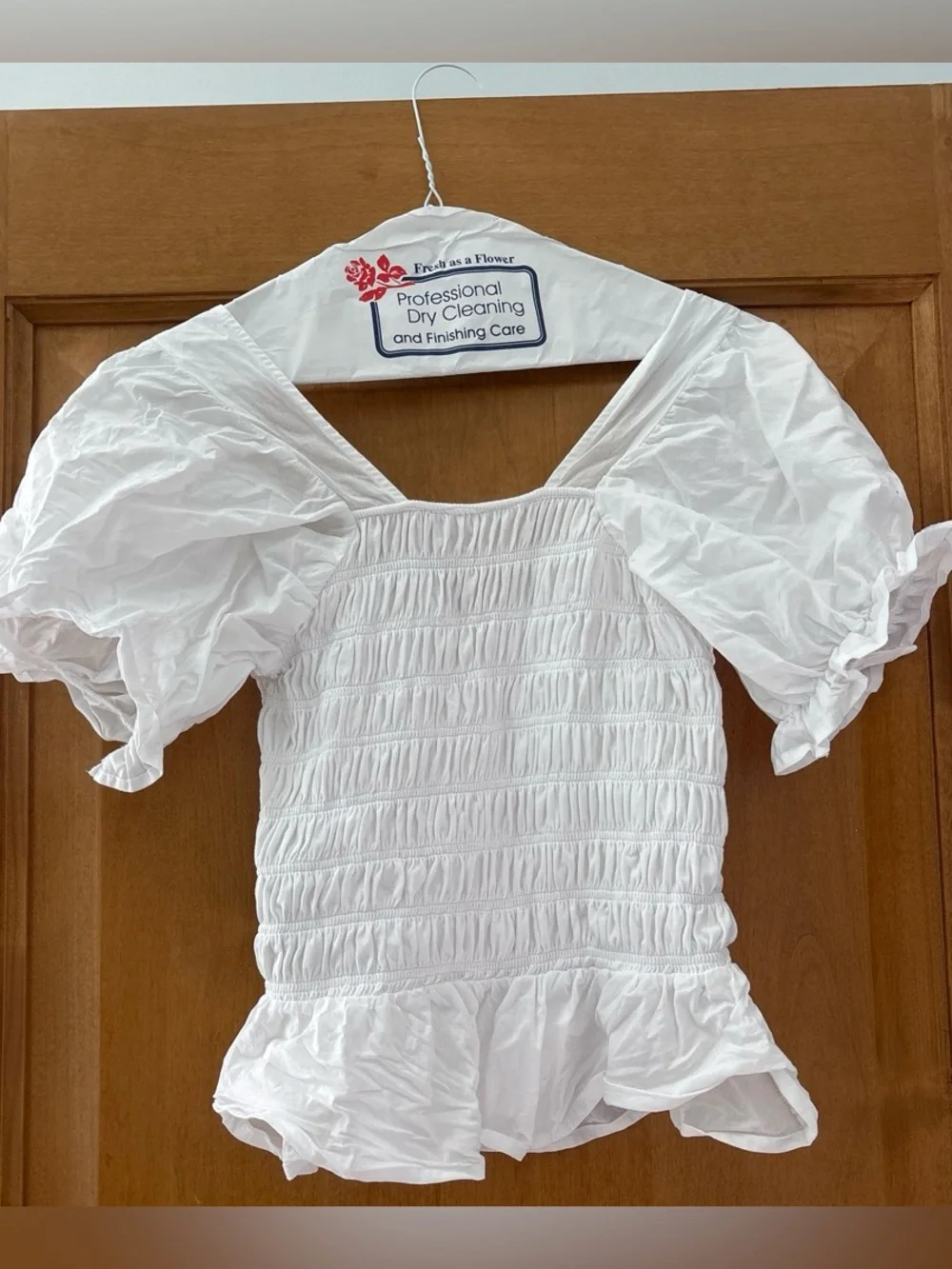 Zara White Puff Sleeve Top